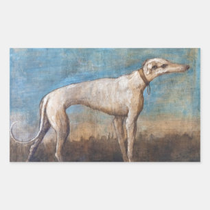 Italiaanse windhond Giovanni Domenico Tiepolo pain Rechthoekige Sticker