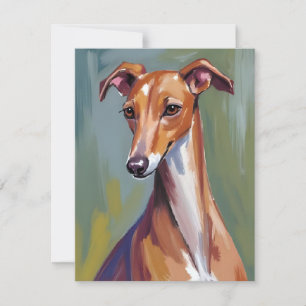 Italiaanse Windhond Honden Schilderij Bedankkaart