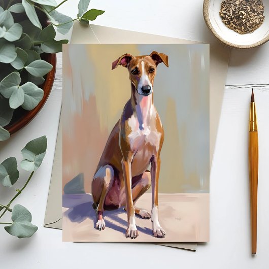 Italiaanse windhond honden schilderij briefkaart