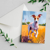 Italiaanse windhond honden schilderij briefkaart