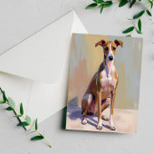 Italiaanse windhond honden schilderij briefkaart