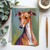 Italiaanse windhond honden schilderij kaart