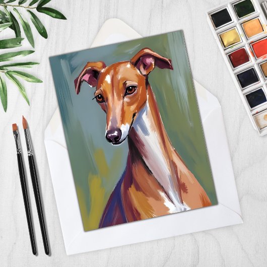 Italiaanse windhond honden schilderij kaart