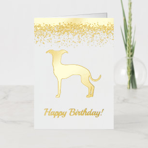 Italiaanse Windhond Honden Silhouet Met Aangepaste Folie Wenskaart