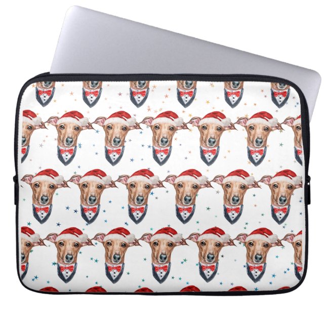 Italiaanse Windhond Hondenras Kerstmis Laptop Sleeve (Voorkant)