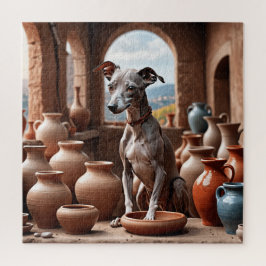 Italiaanse windhond in aardewerk kamer legpuzzel