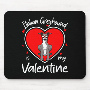 Italiaanse Windhond Is Mijn Valentijn Hartvormige Muismat