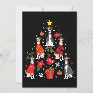 Italiaanse Windhond Kerst Ornament Boom Hond Moede Kaart