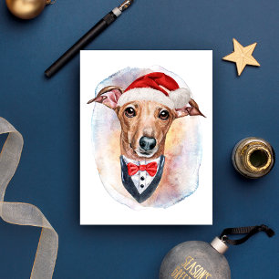 Italiaanse Windhond Kerstcadeaus voor hondenliefhe Feestdagenkaart