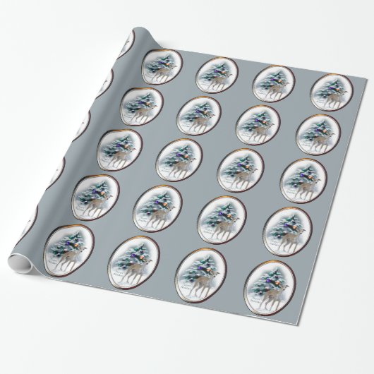 Italiaanse Windhond Kerstmis Cadeaupapier (Uitgerold)