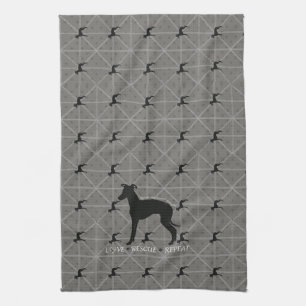 Italiaanse windhond keukenhanddoek, Iggy Rescue Theedoek
