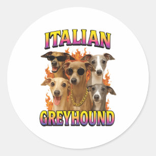 Italiaanse Windhond Kopie Ronde Sticker