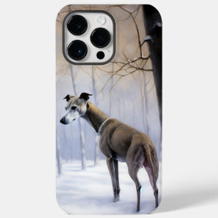 Italiaanse Windhond Laat het Sneeuwen Kerstmis Case-Mate iPhone 14 Pro Max Hoesje