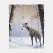 Italiaanse Windhond Laat het Sneeuwen Kerstmis Fleece Deken (Voorkant)