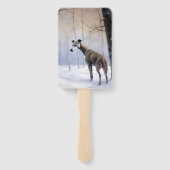 Italiaanse Windhond Laat het Sneeuwen Kerstmis Handwaaier (Achterkant)