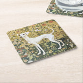 Italiaanse windhond of Whippet in een  tuin Kartonnen Onderzetters (Schuin)