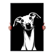 Italiaanse Windhond Pop Art Wit & Zwart Esthetiek