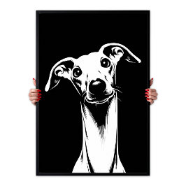 Italiaanse Windhond Pop Art Wit & Zwart Esthetiek Poster