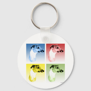 Italiaanse windhond Popart Sleutelhanger