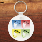 Italiaanse windhond Popart Sleutelhanger (Voorkant)