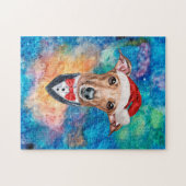 Italiaanse Windhond Ras Hond Kerstmis Legpuzzel (Horizontaal)