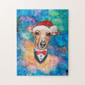 Italiaanse Windhond Ras Hond Kerstmis Legpuzzel (Verticaal)