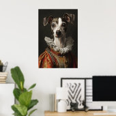 Italiaanse Windhond Renaissance Portret, Grappige  Poster (Thuiskantoor)