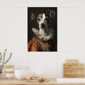 Italiaanse Windhond Renaissance Portret, Grappige  Poster (Keuken)