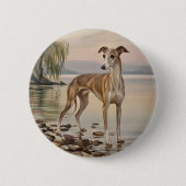 Italiaanse Windhond Ronde Button 5,7 Cm (Voorkant)