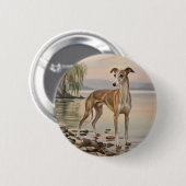 Italiaanse Windhond Ronde Button 5,7 Cm (Voorkant /achterkant)