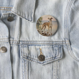 Italiaanse Windhond Ronde Button 5,7 Cm