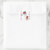 Italiaanse windhond Santa Paws Ronde Sticker (Tas)
