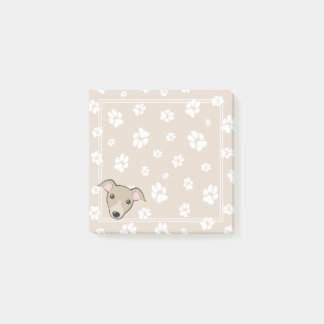 Italiaanse Windhond Schattigee cartoon Paw prints Post-it® Notes