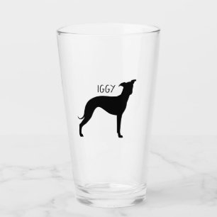Italiaanse windhond Silhouet gepersonaliseerde Igg Glas