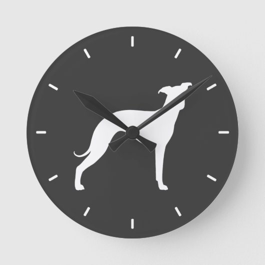 Italiaanse Windhond Silhouet Ronde Klok (Voorkant)
