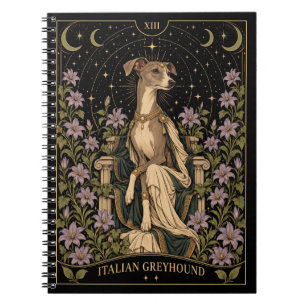 Italiaanse Windhond, Starlit Tarot Kunst Notitieboek