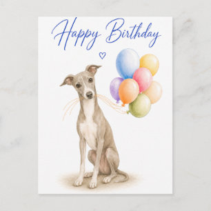 Italiaanse Windhond Verjaardag Briefkaart