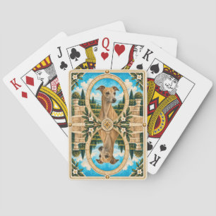 Italiaanse Windhond, Vintage Waterverf Honden Kuns Pokerkaarten