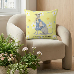 Italiaanse Windhond Whippet Bloemig Cute Hond Kuss Kussen