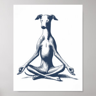 Italiaanse Windhond Whippet Iggy Mediteren Lotus Y Poster