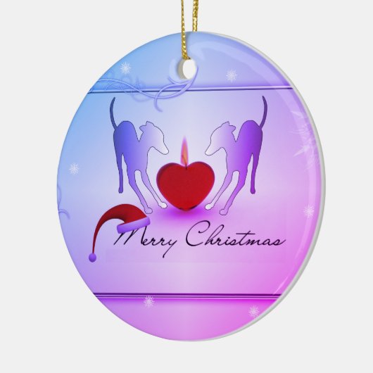 Italiaanse Windhonden Prettig Kerstfeest Keramisch Ornament (Links)