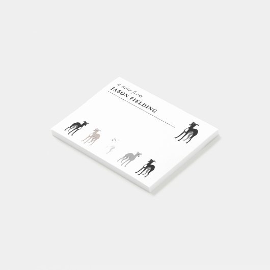 Italiaanse windhonden Schattigee honden Post-it® Notes (Schuin)