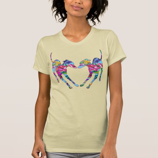 Italiaanse Windhonden Tropisch T-shirt (Voorkant)