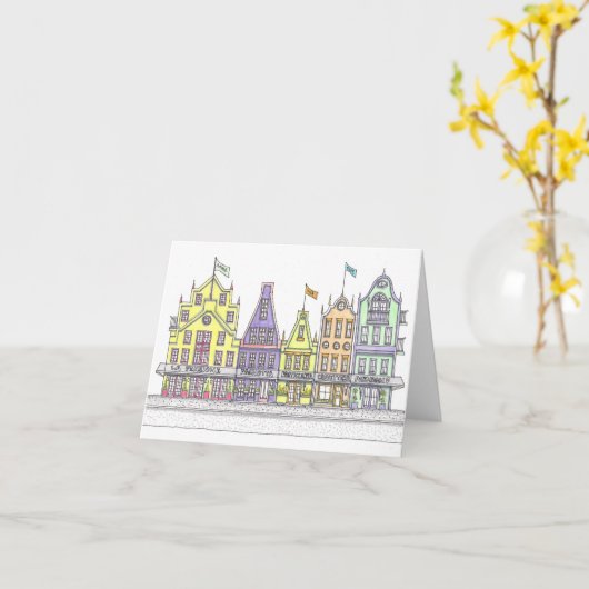 Italiaanse winkels gevouwen Notecard Kaart (Gele Bloem)