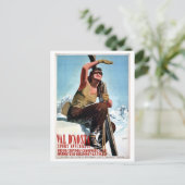 Italiaanse wintersportski's en Briefkaart (Staand voorkant)