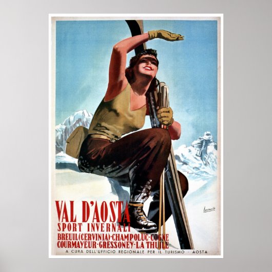 Italiaanse wintersportski's en Poster (Voorkant)