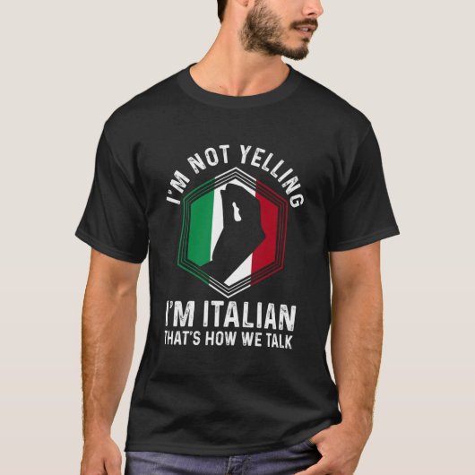 italiaanse wortels hand gebaar ik schreeuw niet it t-shirt (Voorkant)