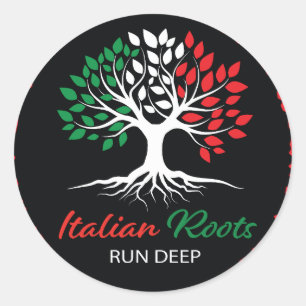 Italiaanse wortels lopen diep ronde sticker