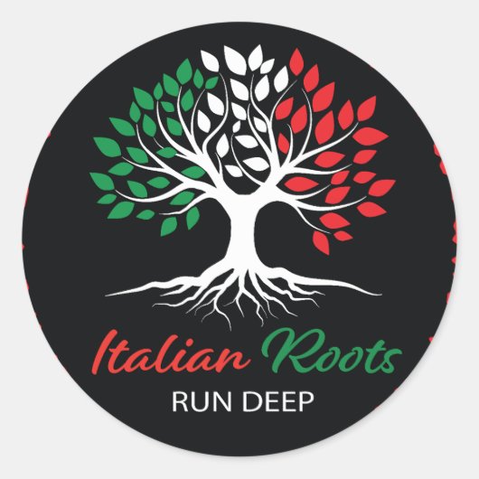 Italiaanse wortels lopen diep ronde sticker (Voorkant)