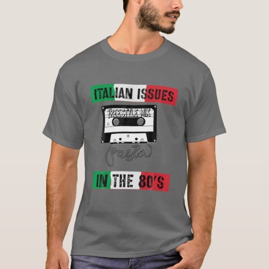 Italiaanse zaken Vlag Pasta Cassette 80S, Italiaan T-shirt (Voorkant)